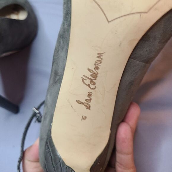 Sam edelman gray heels size 10 - Picture 4 of 4